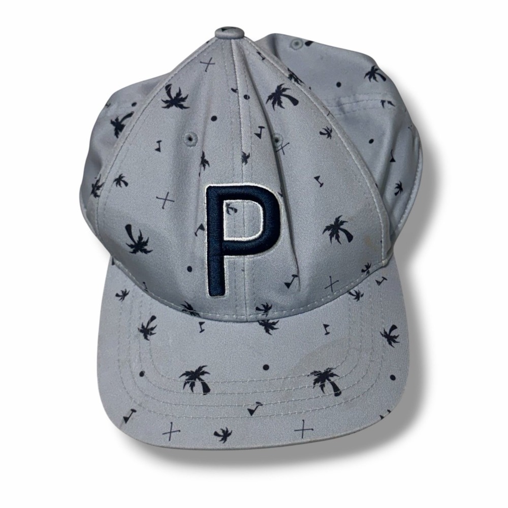 Puma Golf Blue Palm Tree Snapback Hat Baseball Cap C